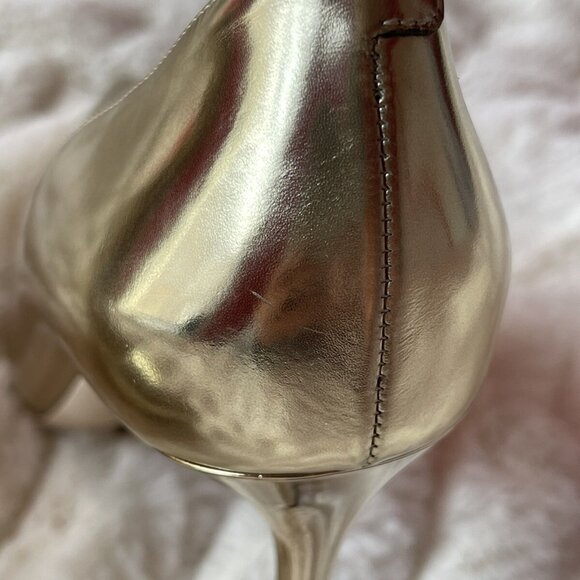 Jimmy Choo Romy 105mm Liquid Mirror Leather Gold - Picture 9 of 11